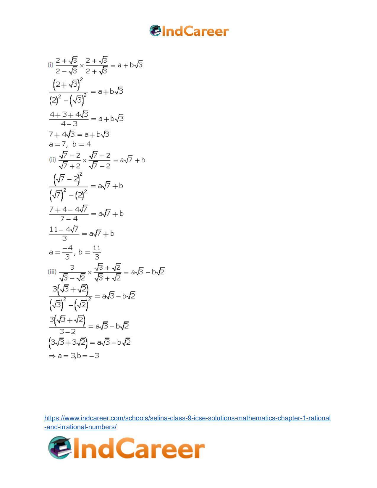 Selina Class 9 ICSE Solutions Mathematics : Chapter 1 - Rational and Irrational Numbers - Page 39