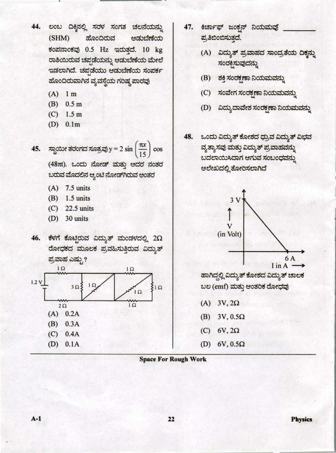KCET Physics 2019 Question Papers - Page 22