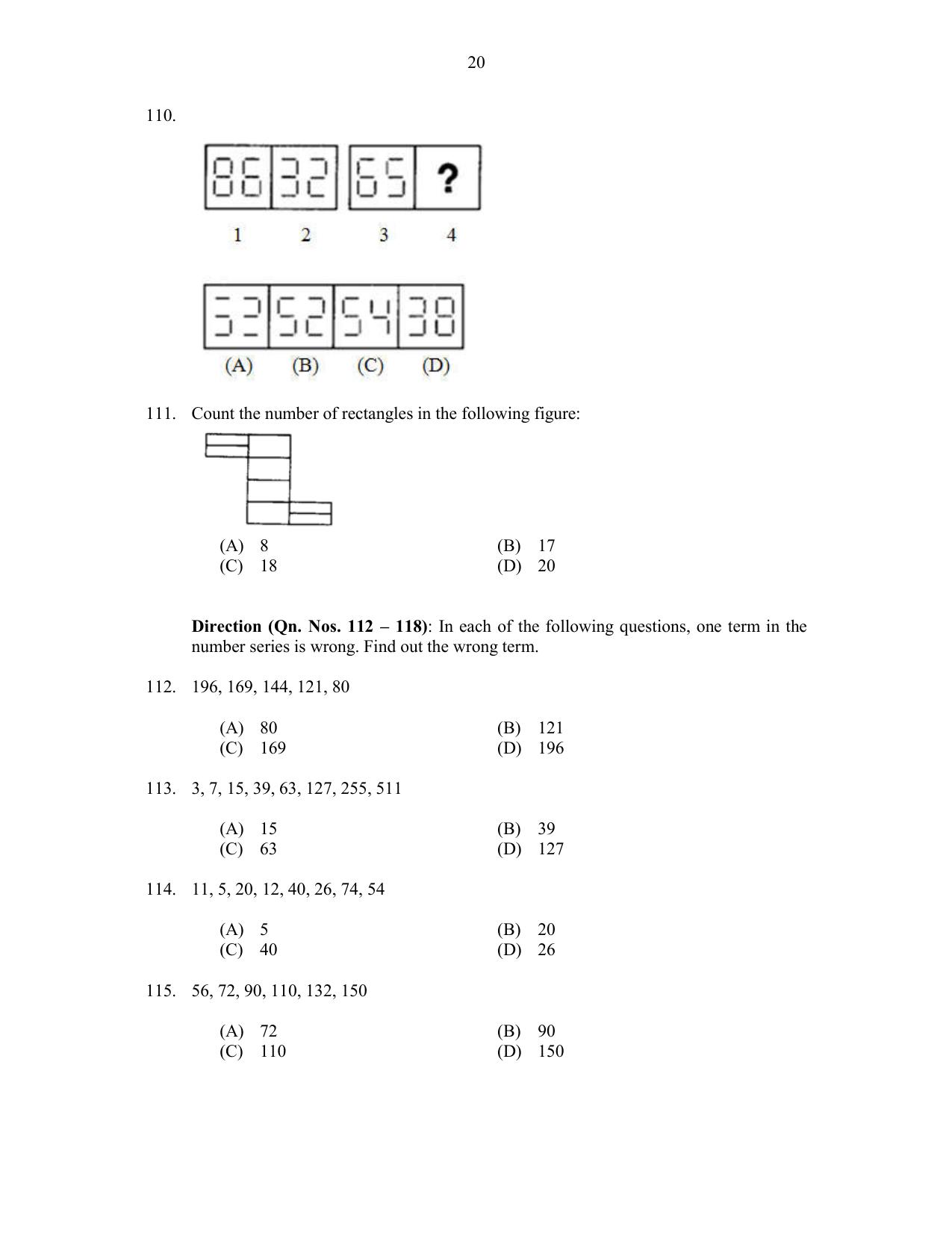 CUSAT CAT 2017 MCA Let Question Paper - Page 20