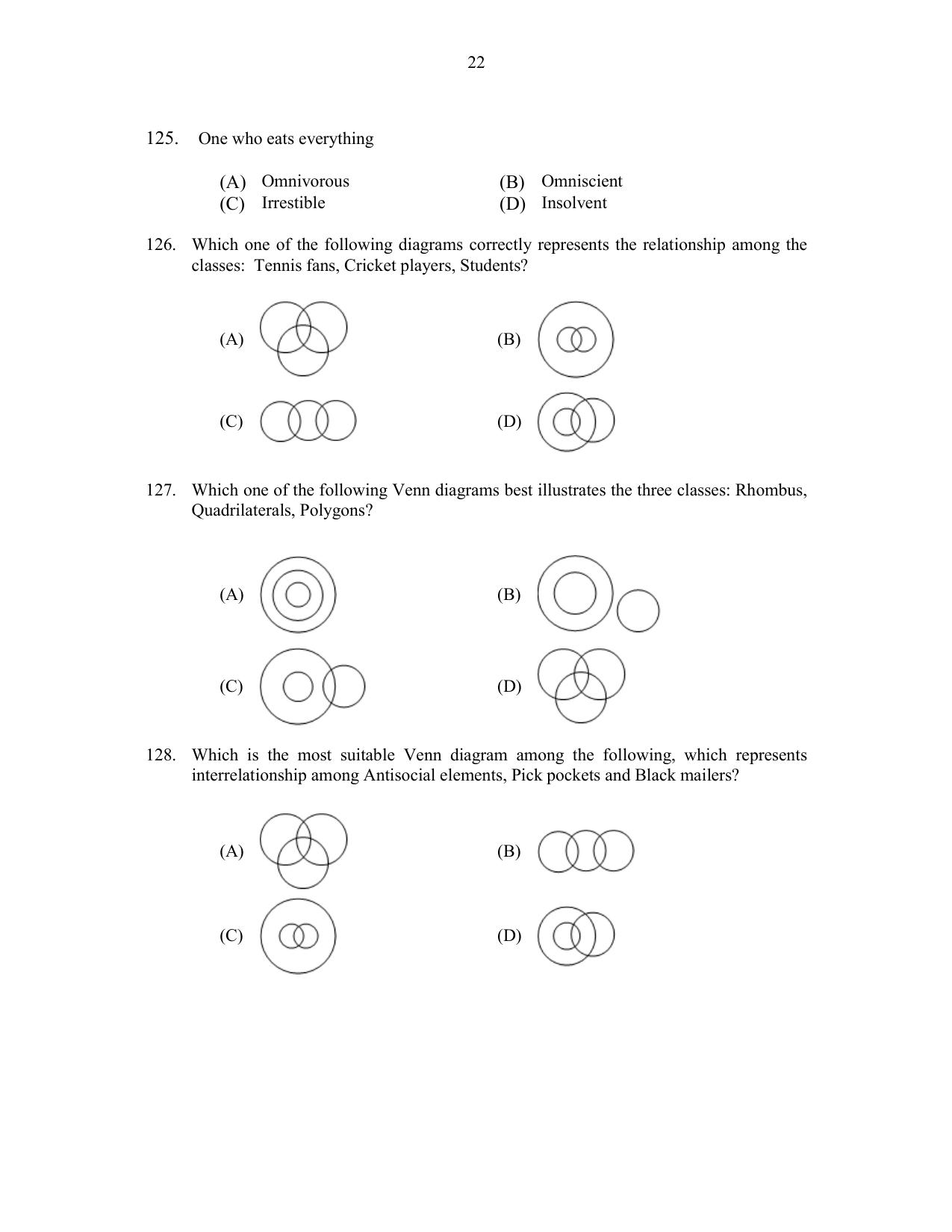 CUSAT CAT 2017 MCA Let Question Paper - Page 22