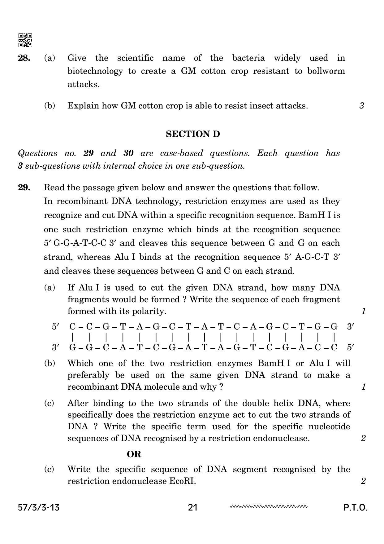 CBSE Class 12 57 3 3 Biology 2024 Question Paper - Page 21