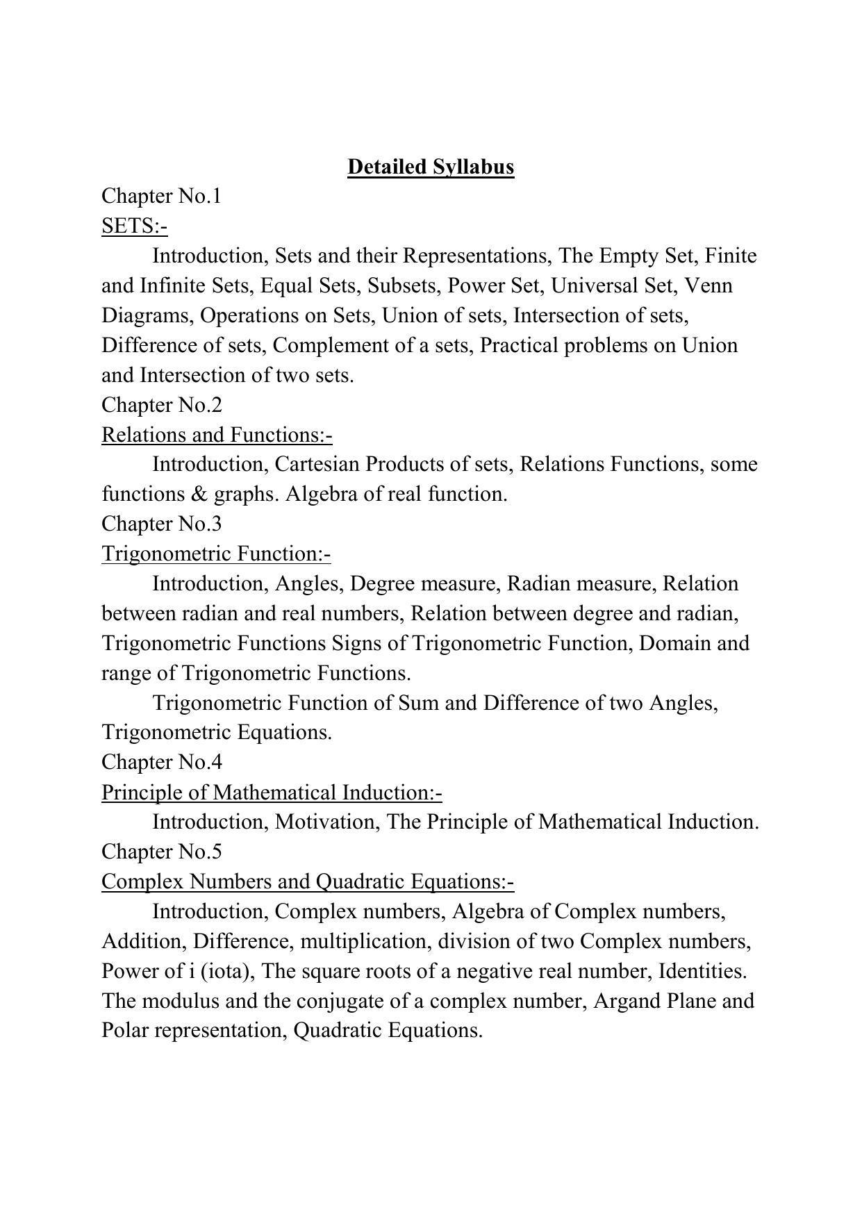 Haryana board class 11 mathematics syllabus 2023 indcareer docs