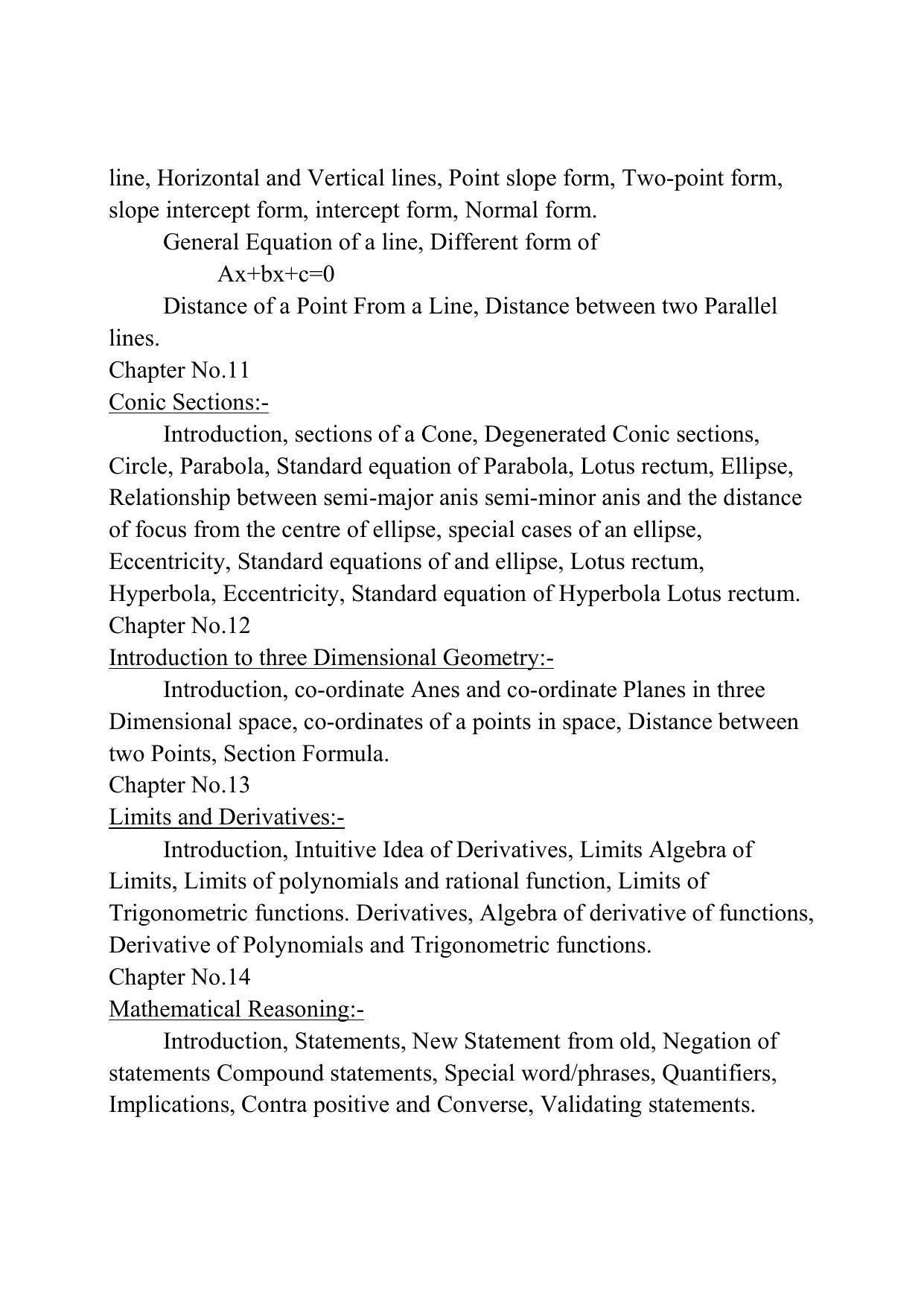 Haryana Board Class 11 Mathematics Syllabus 2023 - Page 4