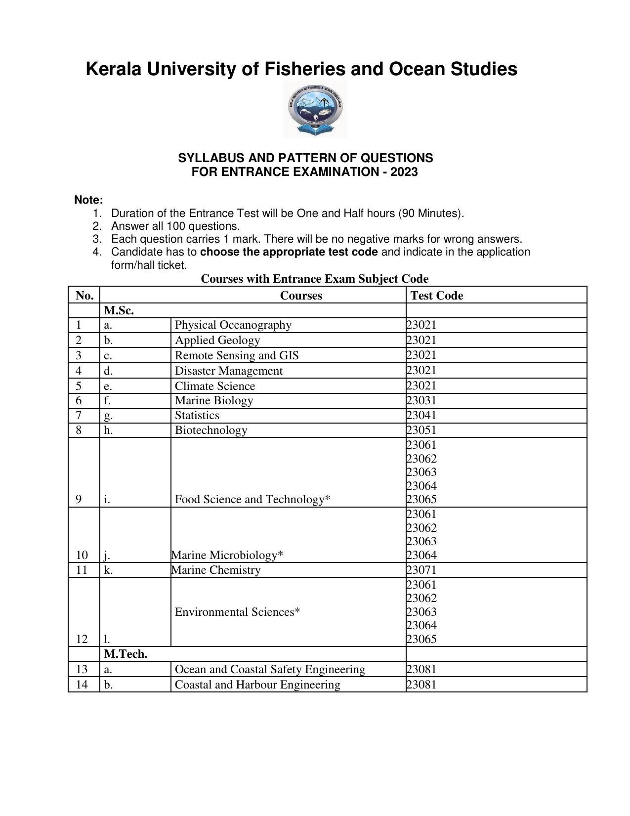 KUFOS Syllabus  - Page 1