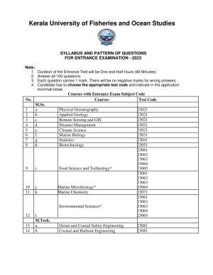 KUFOS Syllabus 