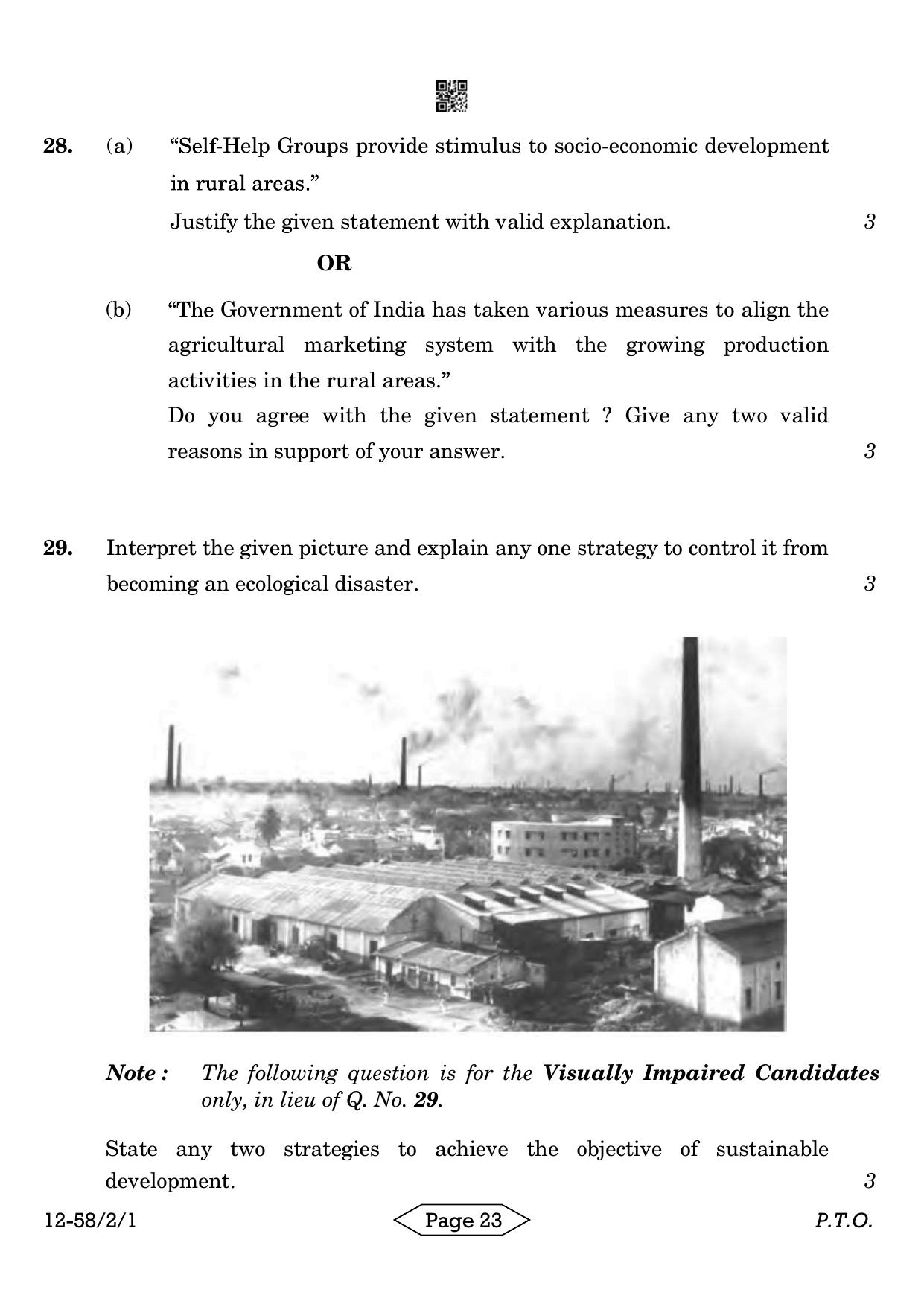 CBSE Class 12 58-2-1 Economics 2024 Question Paper - Page 23