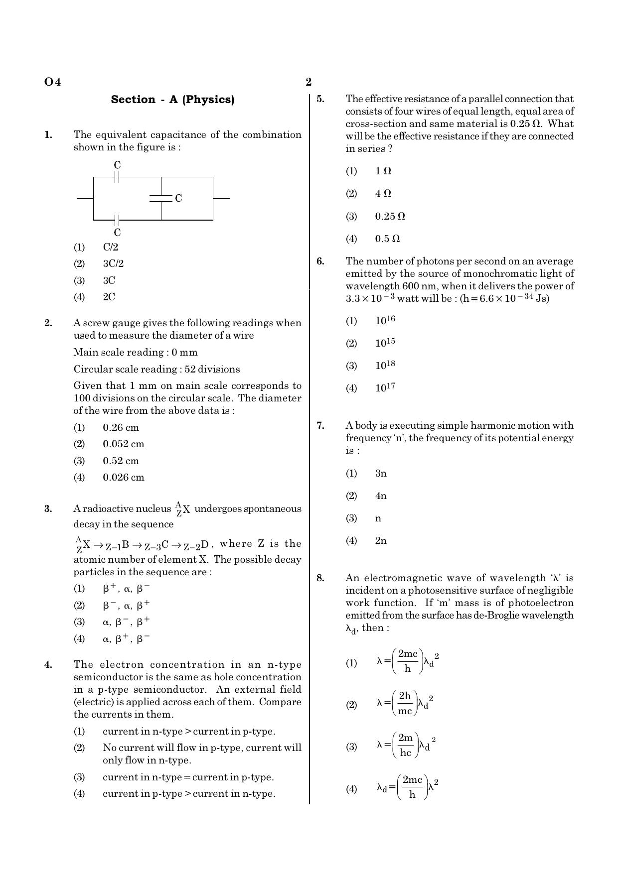 NEET O4 2021 Question Paper - Page 2