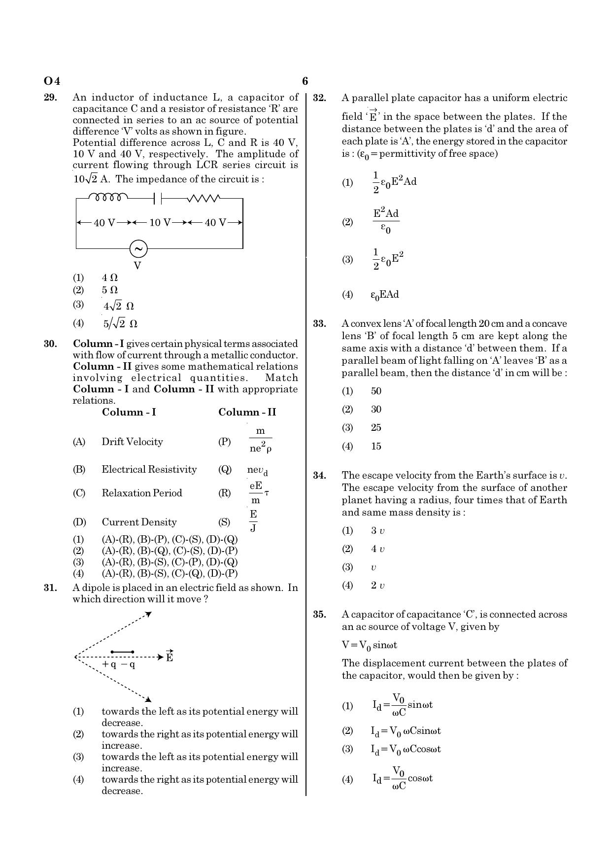 NEET O4 2021 Question Paper - Page 6