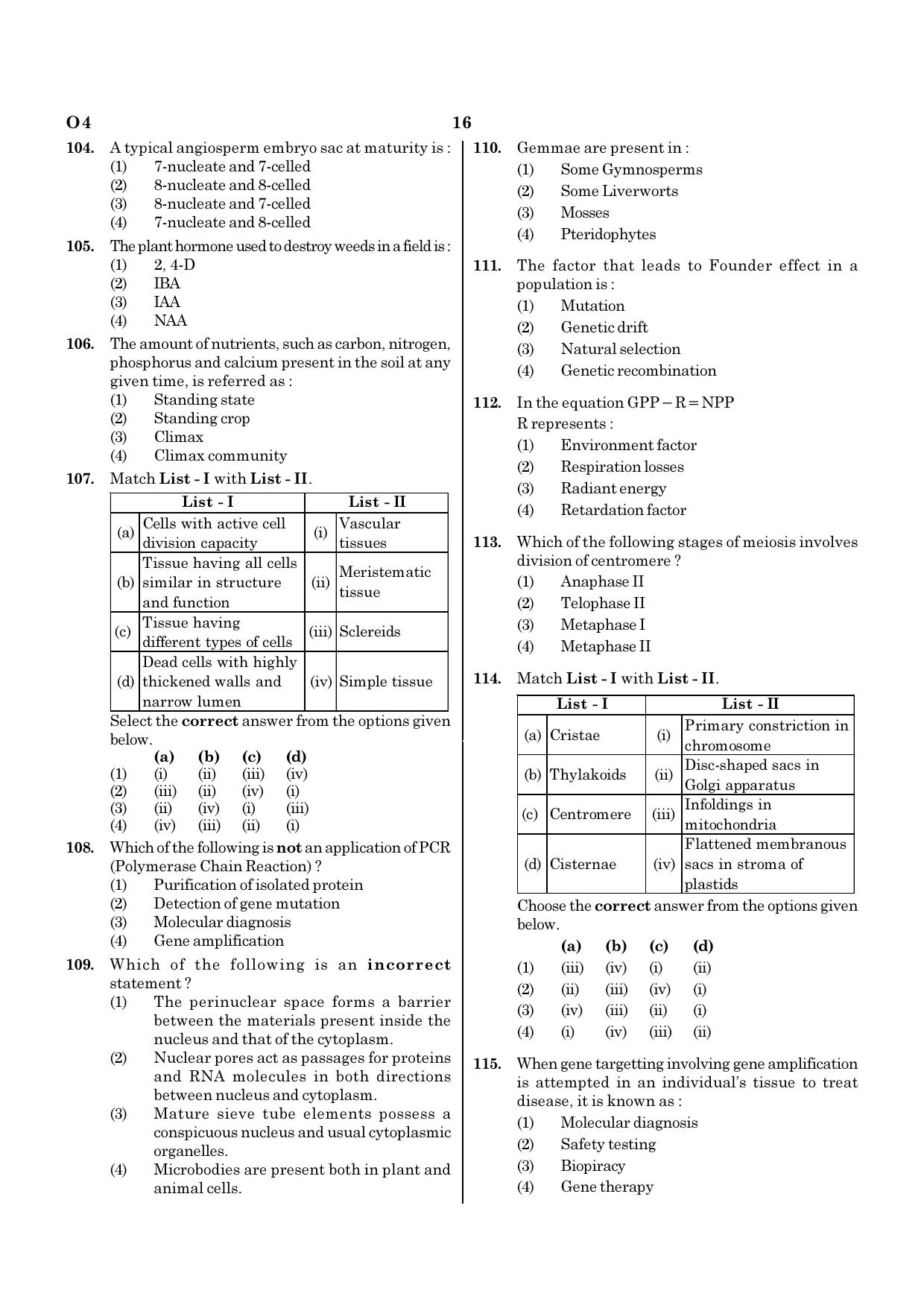 NEET O4 2021 Question Paper - Page 16
