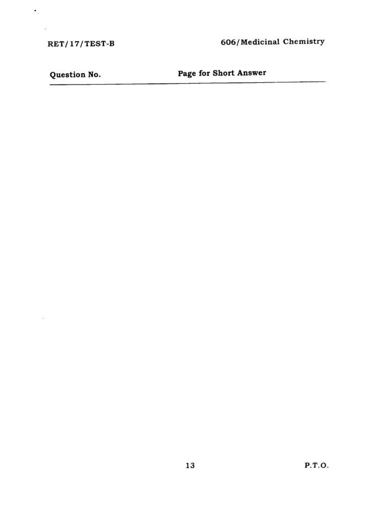 BHU RET MEDICINAL CHEMISTRY 2017 Question Paper - Page 14