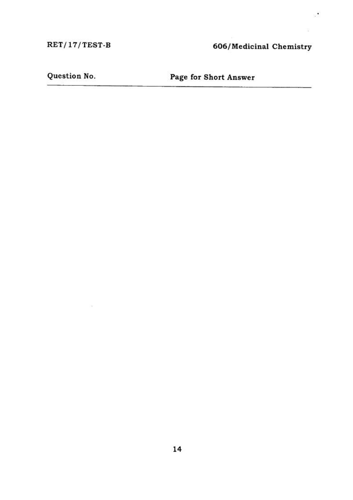 BHU RET MEDICINAL CHEMISTRY 2017 Question Paper - Page 15