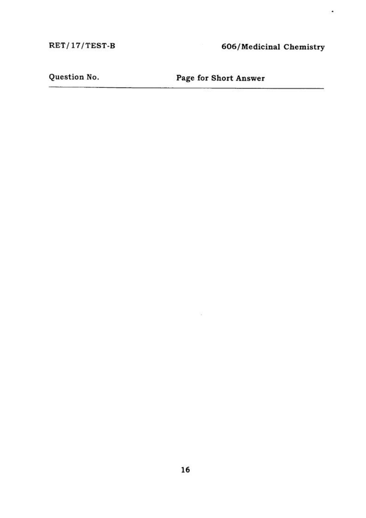 BHU RET MEDICINAL CHEMISTRY 2017 Question Paper - Page 17