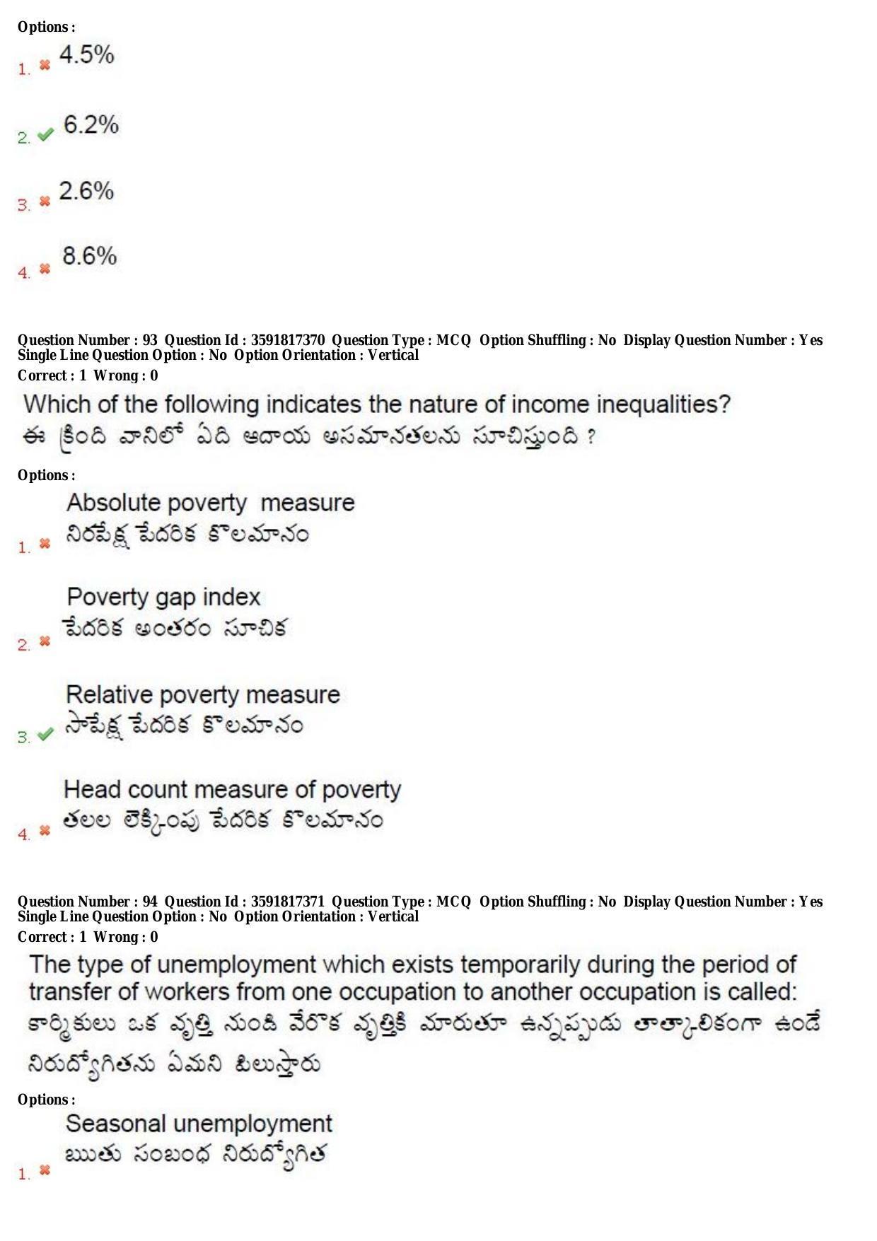 TS CPGET 2018 Integrated M.A. Economics (5 yrs.) Question Paper with Answer Key - Page 47