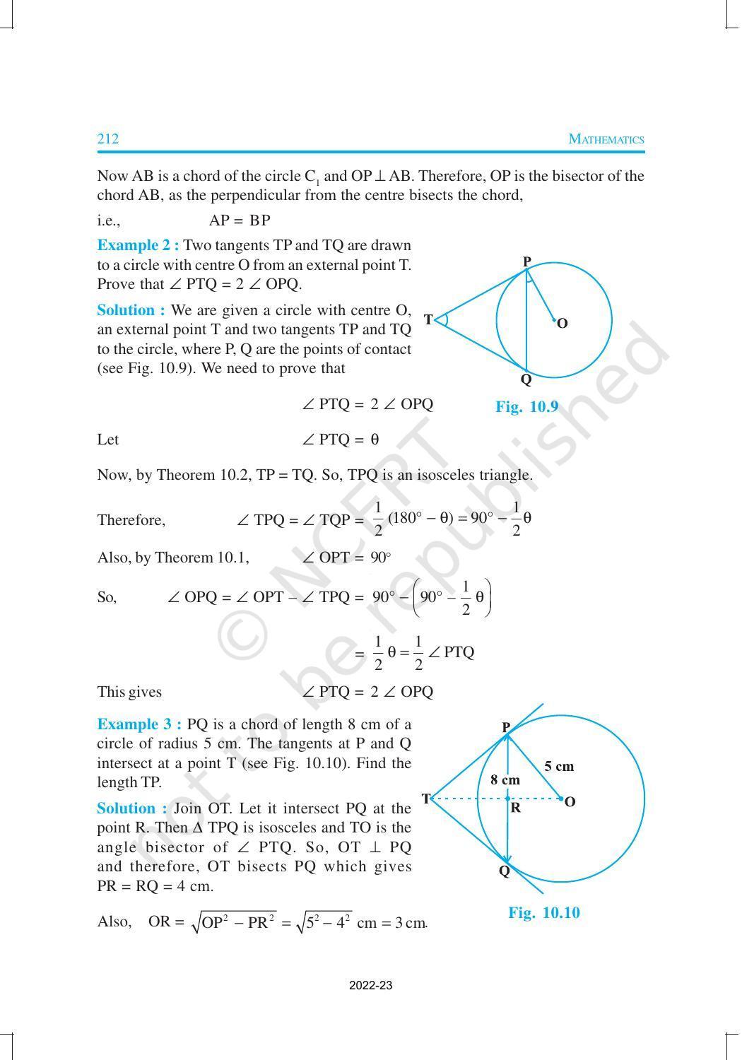 NCERT Book for Class 10 Maths Chapter 10 Circles - Page 7