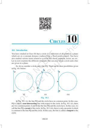 NCERT Book for Class 10 Maths Chapter 10 Circles
