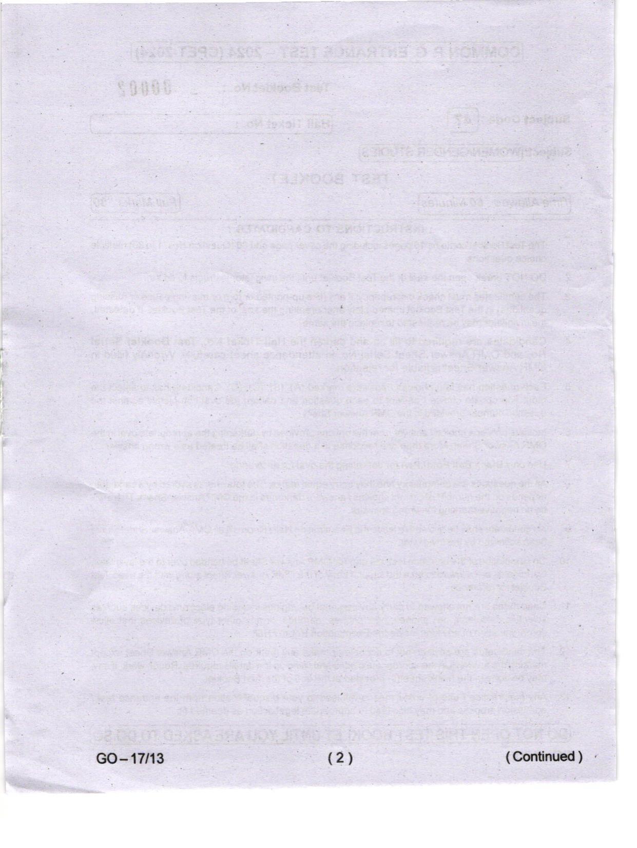 Odisha CPET 2024 WOMEN-GENDER STUDIES Question Papers - Page 2