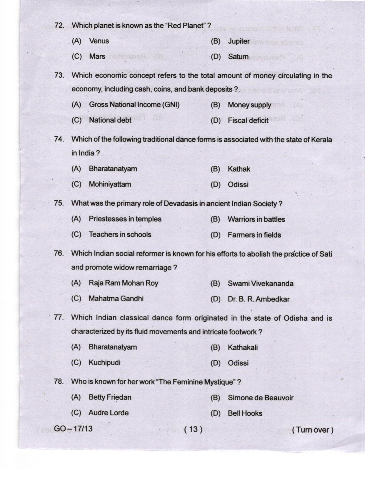Odisha CPET 2024 WOMEN-GENDER STUDIES Question Papers - Page 13