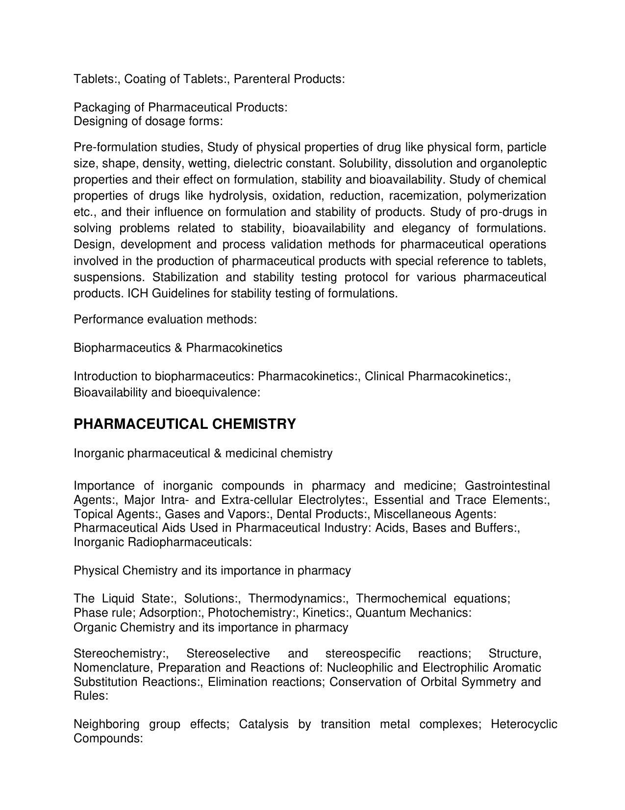 AP RCET Pharmacy Syllabus - Page 2