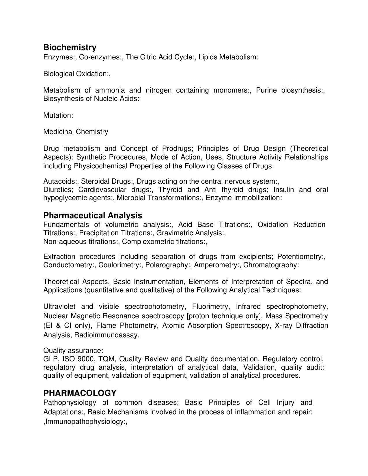 AP RCET Pharmacy Syllabus - Page 3