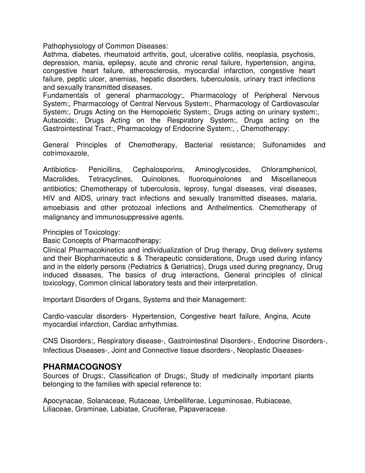 AP RCET Pharmacy Syllabus - Page 4