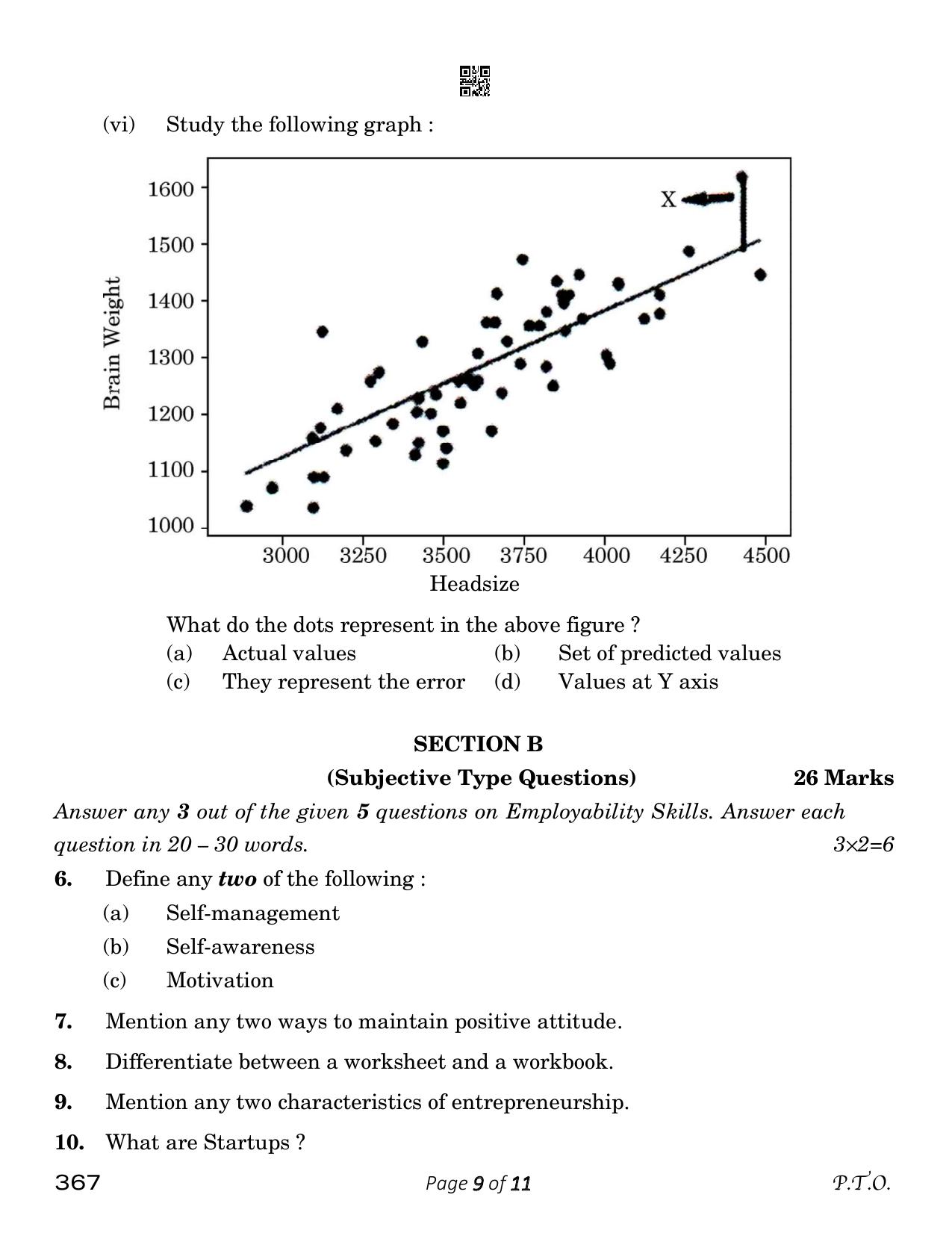 CBSE Class 12 Artificial Intelligence (Compartment) 2023 Question Paper - Page 9