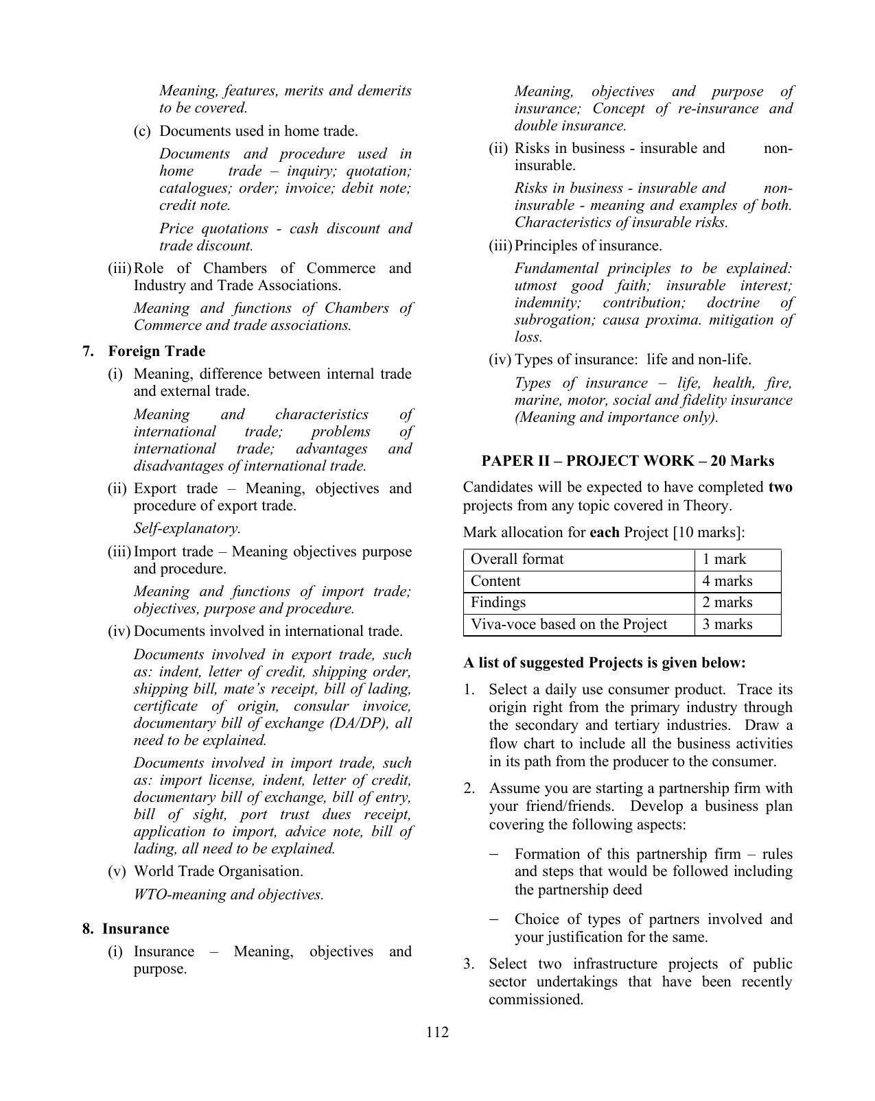 ISC Class XI & XII Commerce Syllabus - Page 3