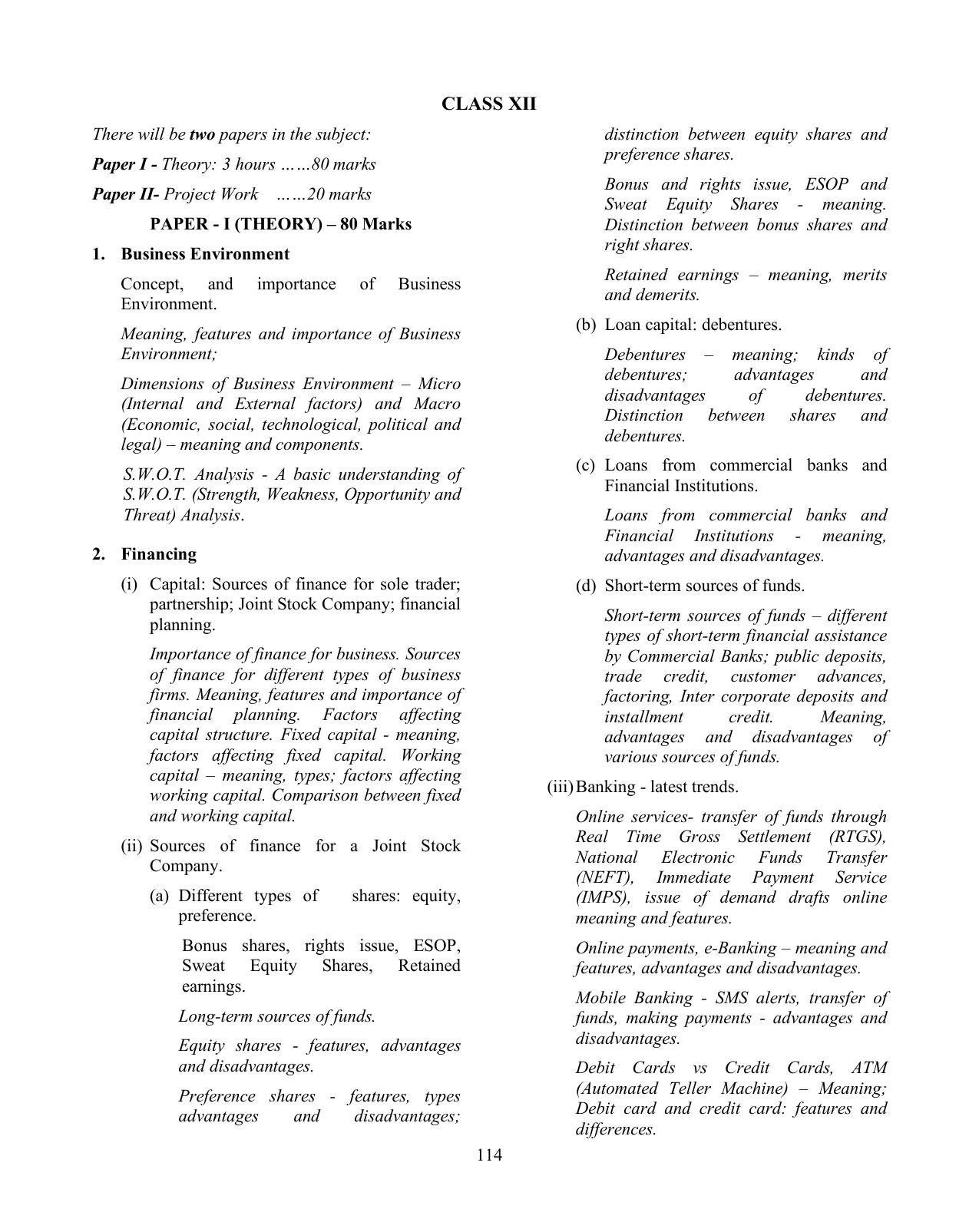 ISC Class XI & XII Commerce Syllabus - Page 5