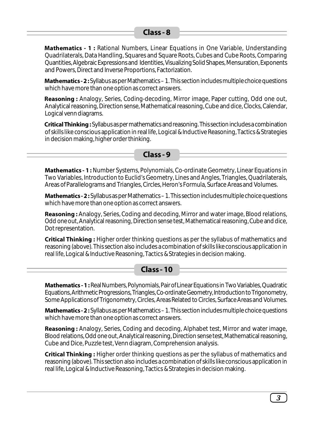 Unified International Mathematics Olympiad (UIMO) Syllabus - Page 3