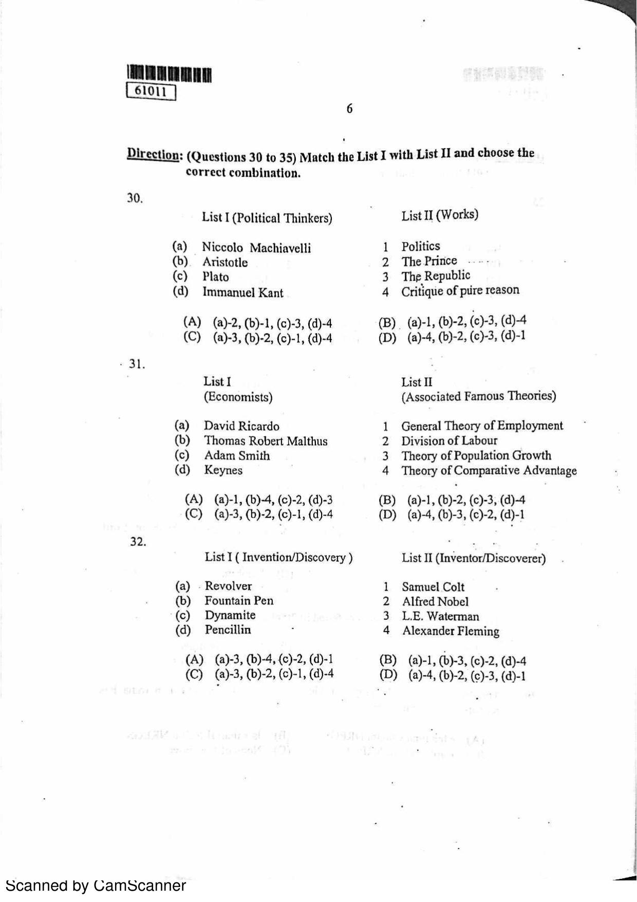 CUSAT CAT 2011 LLM Question Paper - Page 7