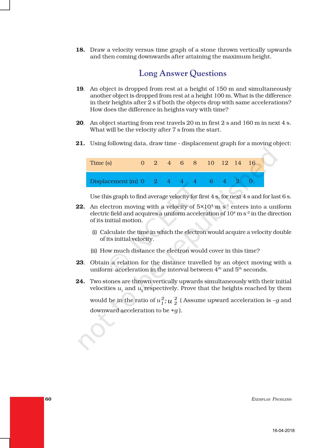 NCERT Exemplar Book for Class 9 Science: Chapter 8 Motion - Page 4