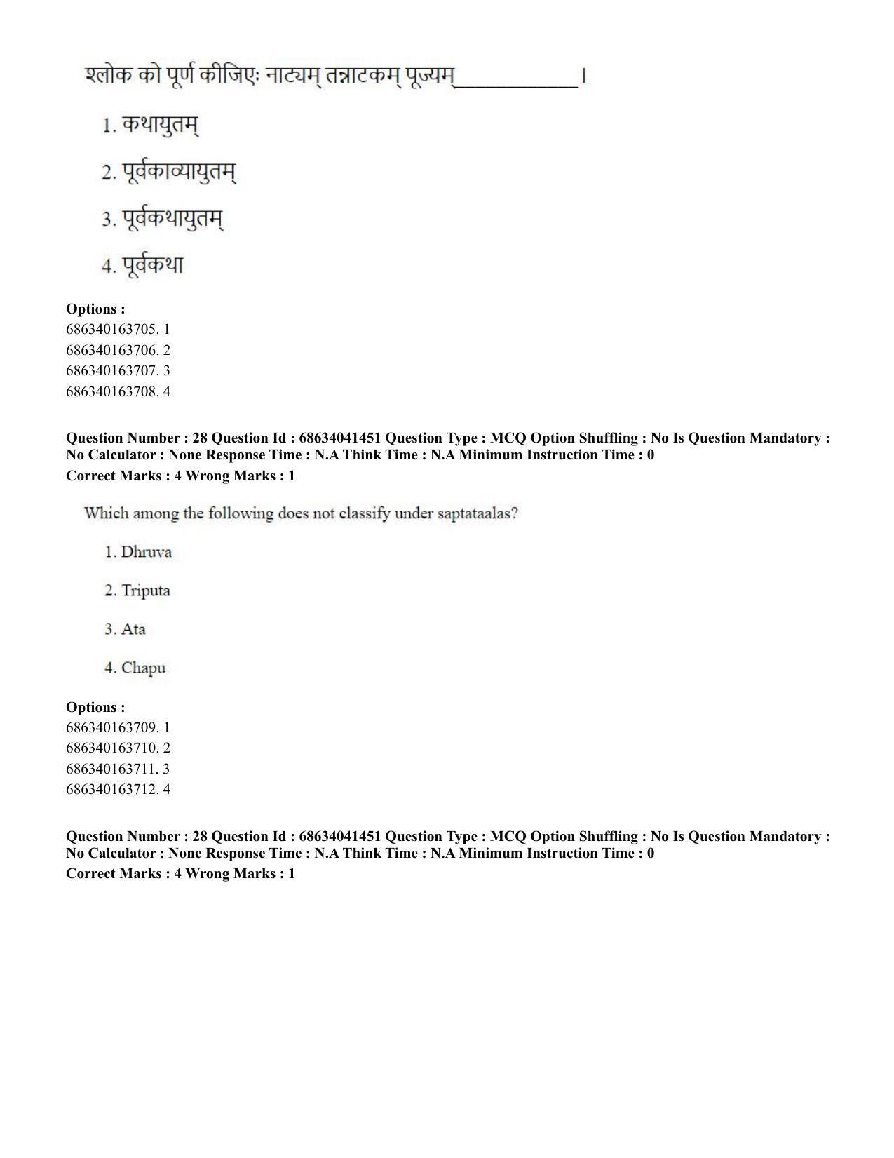 CUET PG 2023: HUQP05 – Dance (Eng) - Shift 3 (30-06-2023) Question Paper - Page 28