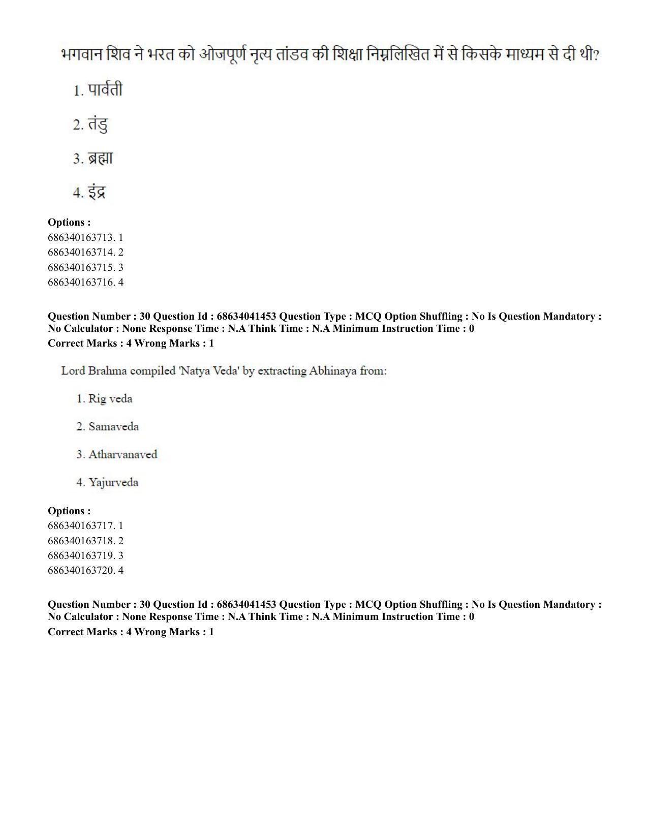 CUET PG 2023: HUQP05 – Dance (Eng) - Shift 3 (30-06-2023) Question Paper - Page 30
