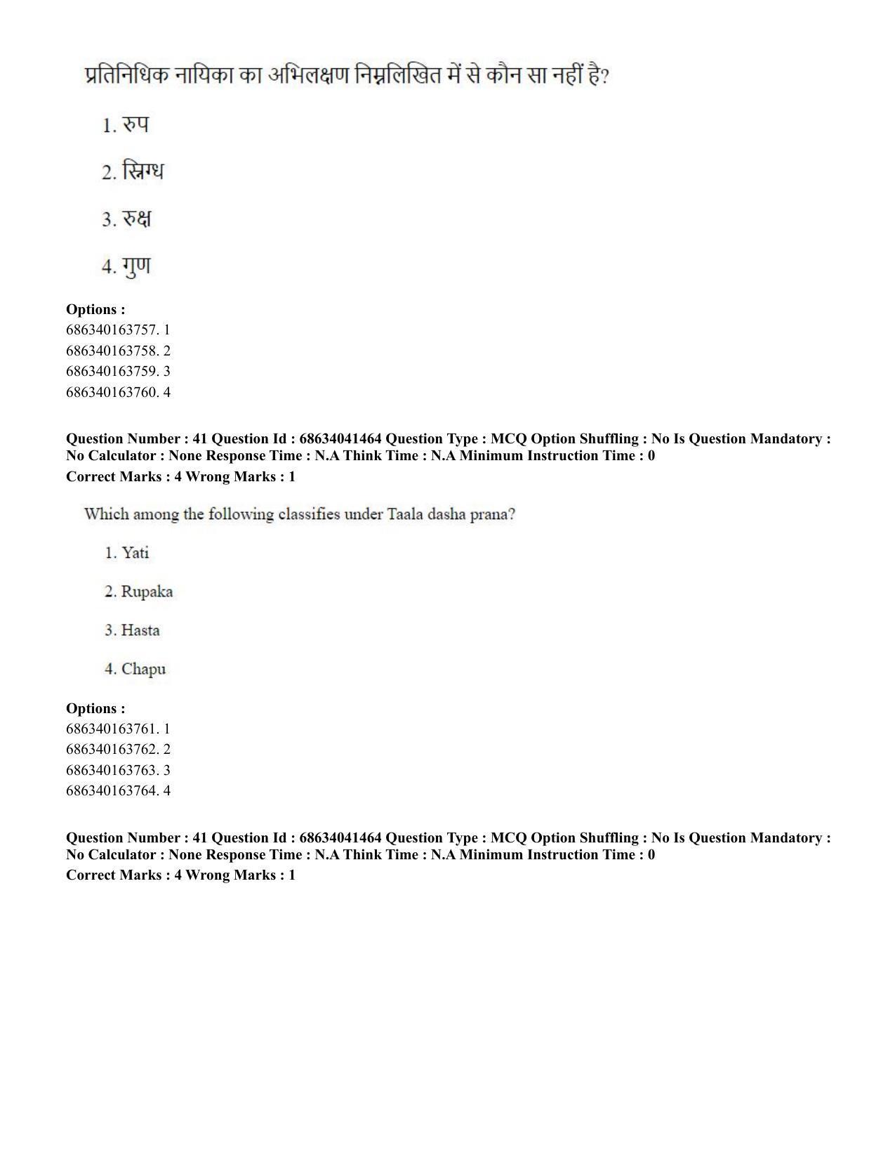 CUET PG 2023: HUQP05 – Dance (Eng) - Shift 3 (30-06-2023) Question Paper - Page 41