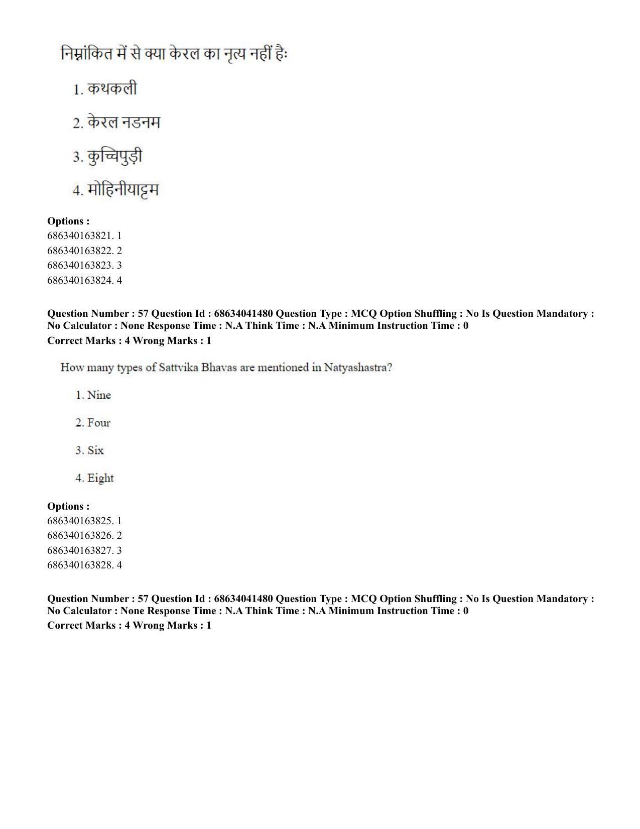 CUET PG 2023: HUQP05 – Dance (Eng) - Shift 3 (30-06-2023) Question Paper - Page 56