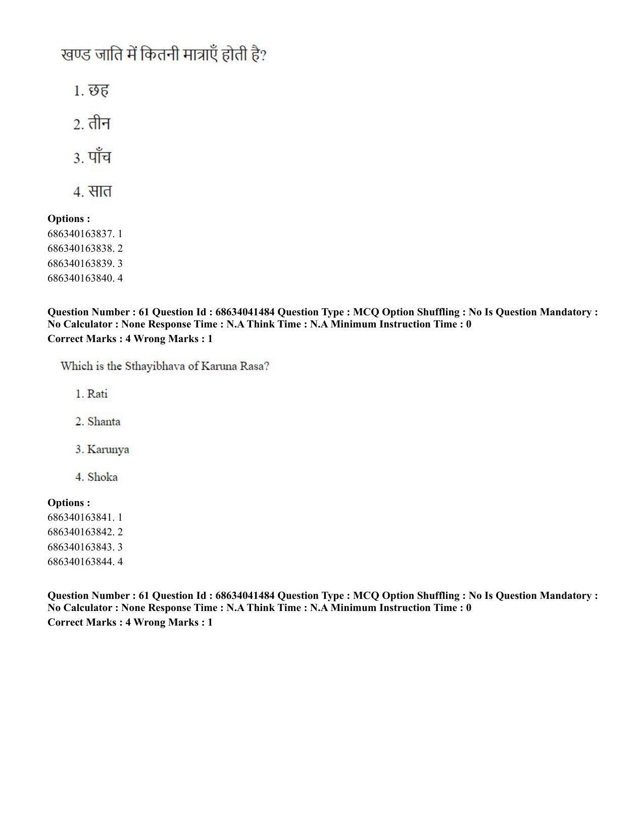 CUET PG 2023: HUQP05 – Dance (Eng) - Shift 3 (30-06-2023) Question Paper - Page 60