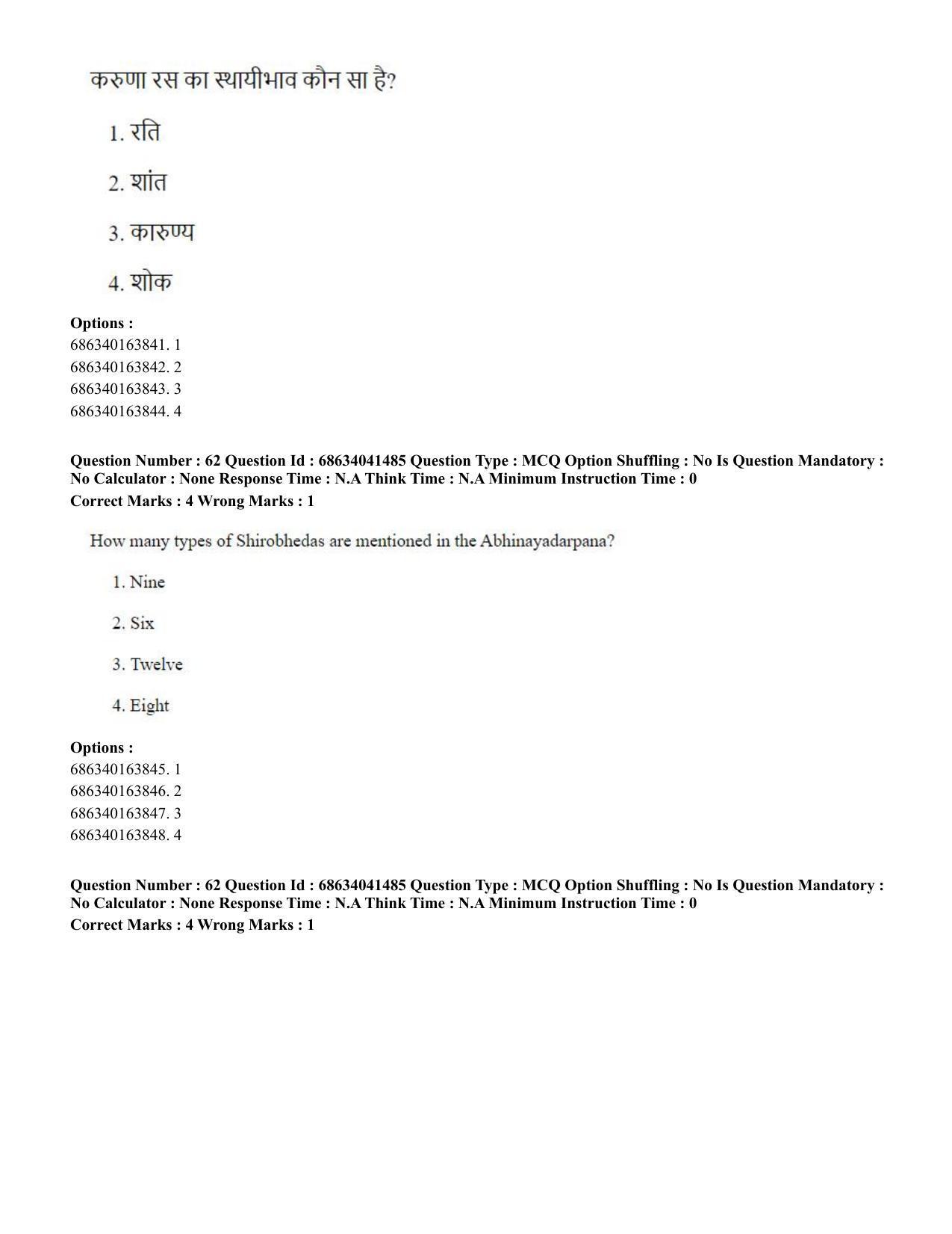 CUET PG 2023: HUQP05 – Dance (Eng) - Shift 3 (30-06-2023) Question Paper - Page 61