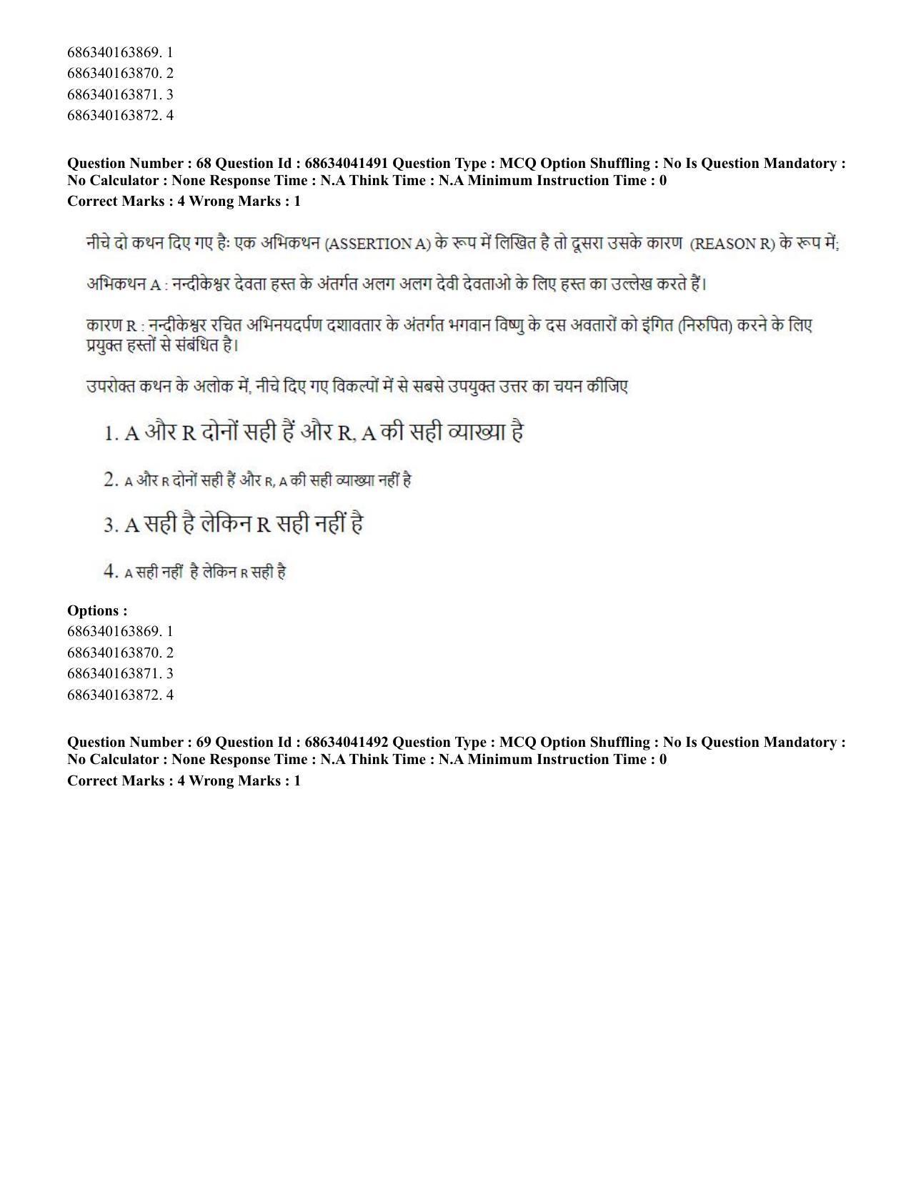 CUET PG 2023: HUQP05 – Dance (Eng) - Shift 3 (30-06-2023) Question Paper - Page 68