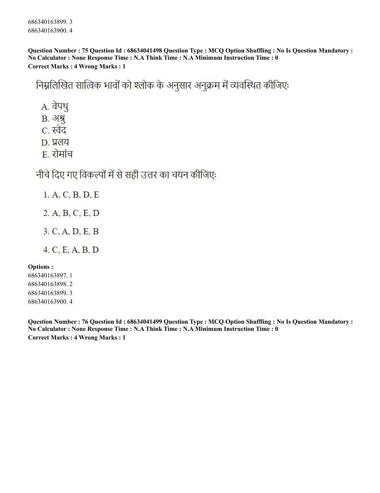 CUET PG 2023: HUQP05 – Dance (Eng) - Shift 3 (30-06-2023) Question Paper - Page 77