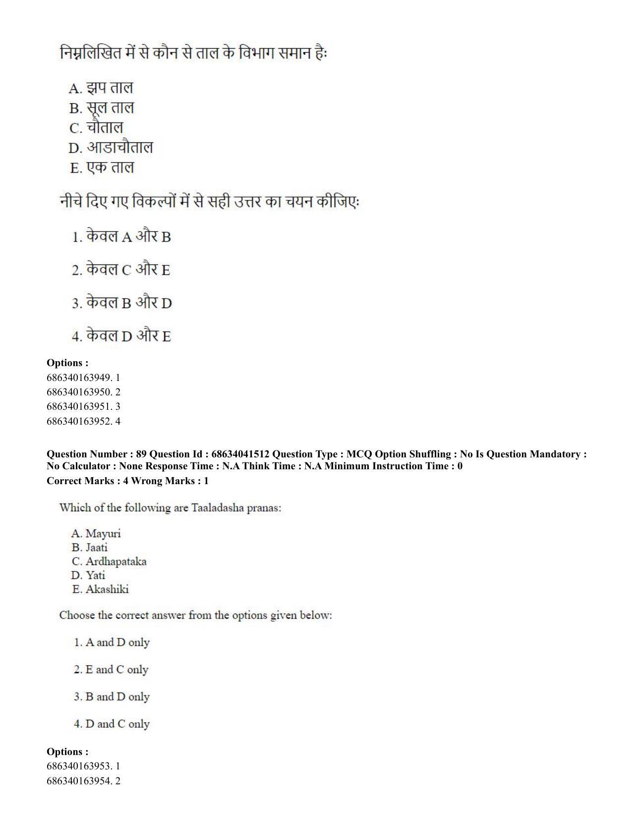 CUET PG 2023: HUQP05 – Dance (Eng) - Shift 3 (30-06-2023) Question Paper - Page 92
