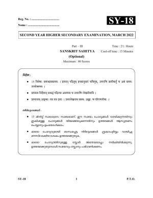 Kerala Plus Two Question Paper 2022 - Sanskrit Sahitya