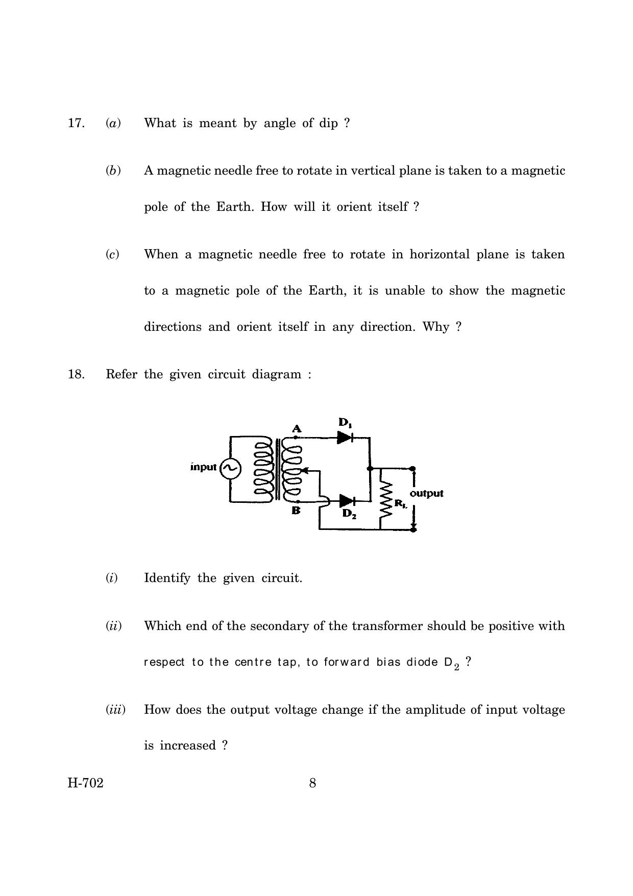 Goa Board Class 12 Physics (March 2019) Question Paper - Page 8