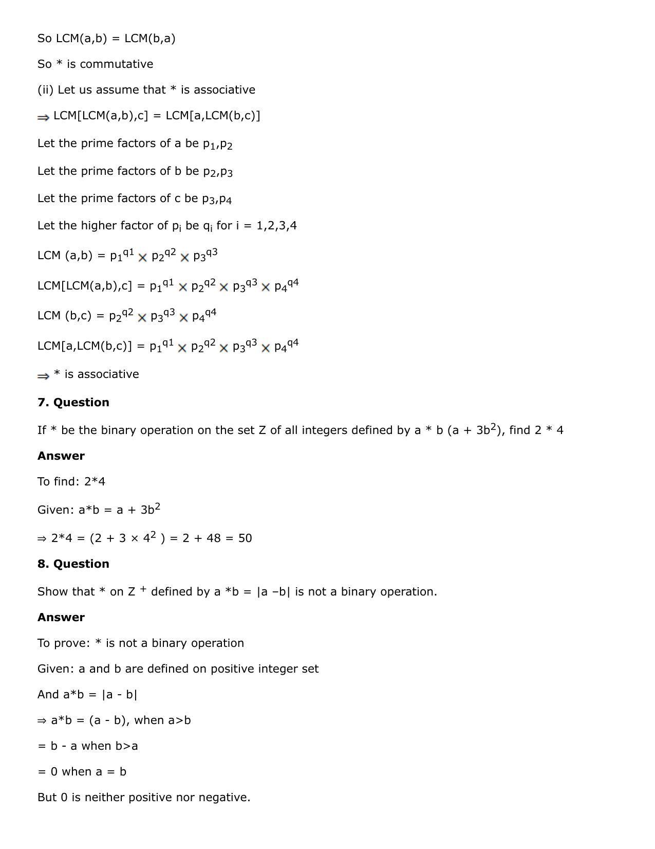 Chapter 3: Binary Operations Solutions: RS Aggarwal Class 12 Solutions  - Page 3