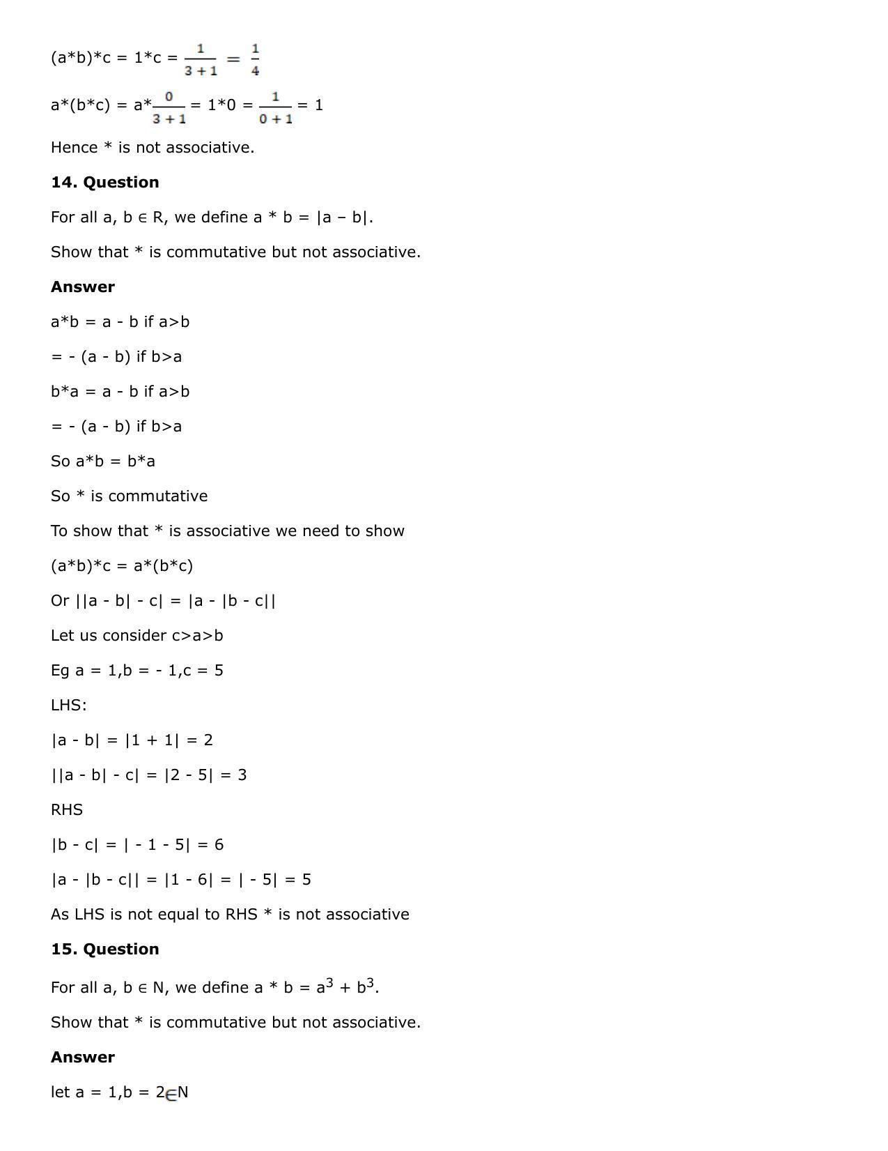 Chapter 3: Binary Operations Solutions: RS Aggarwal Class 12 Solutions  - Page 7