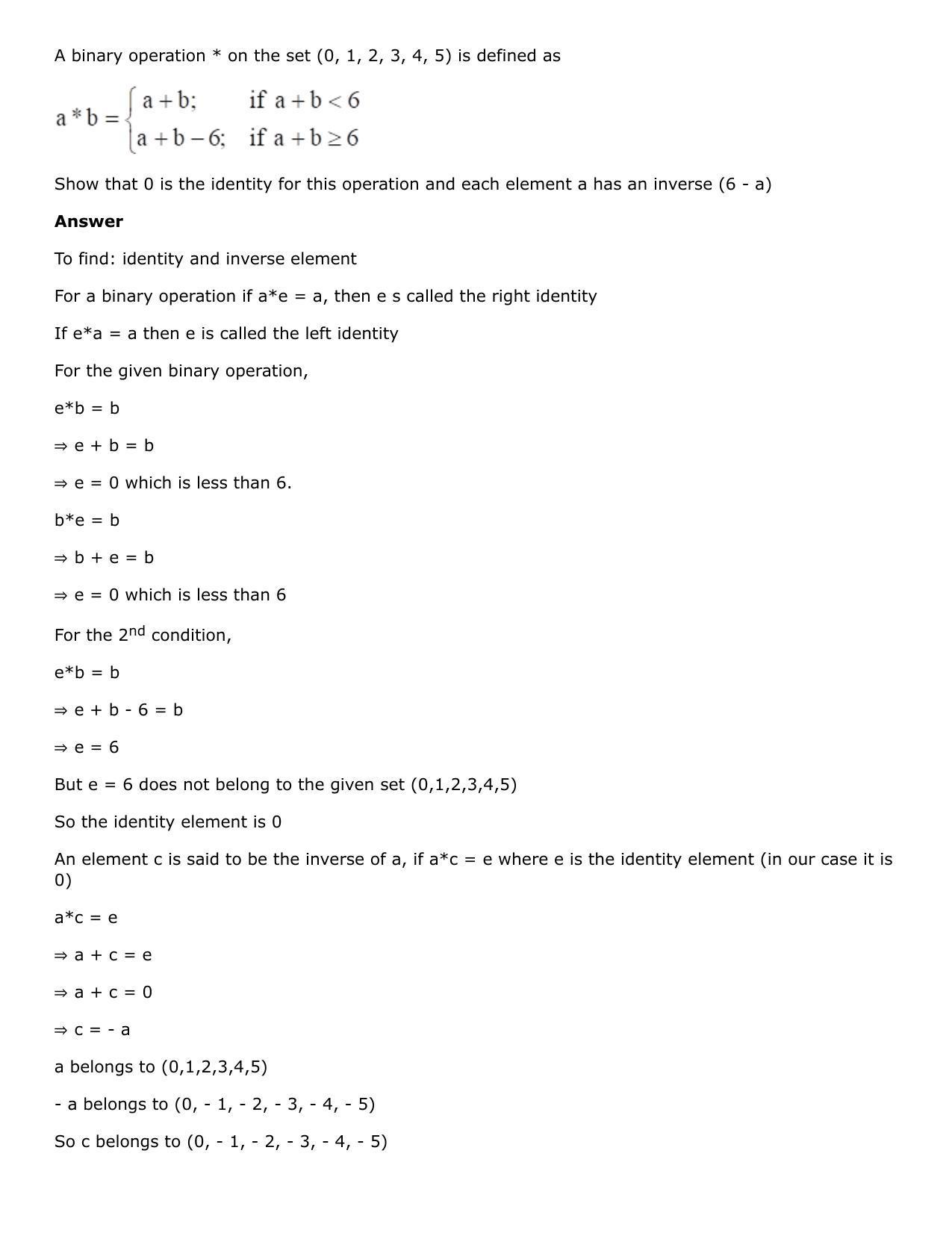 Chapter 3: Binary Operations Solutions: RS Aggarwal Class 12 Solutions  - Page 9