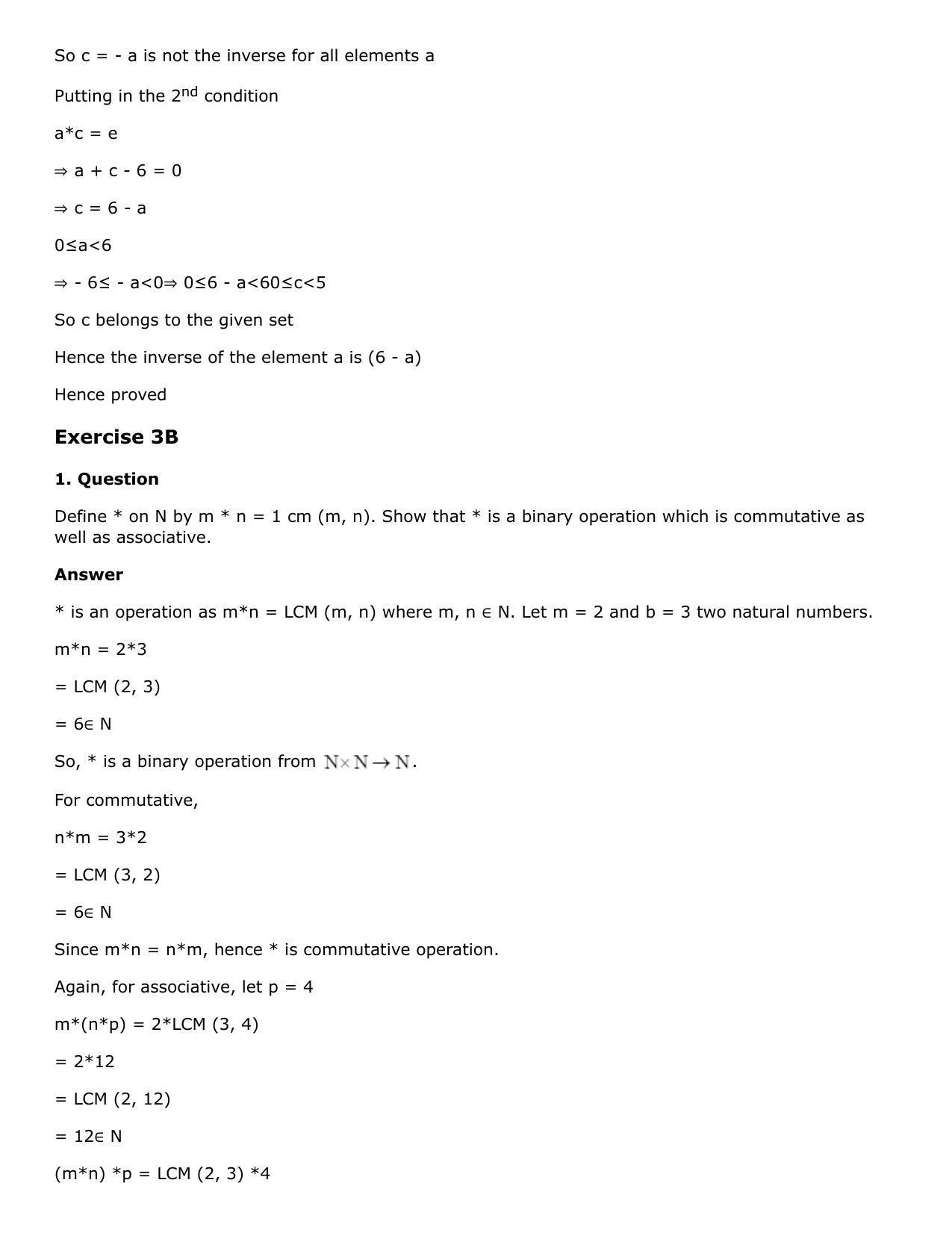 Chapter 3: Binary Operations Solutions: RS Aggarwal Class 12 Solutions  - Page 10