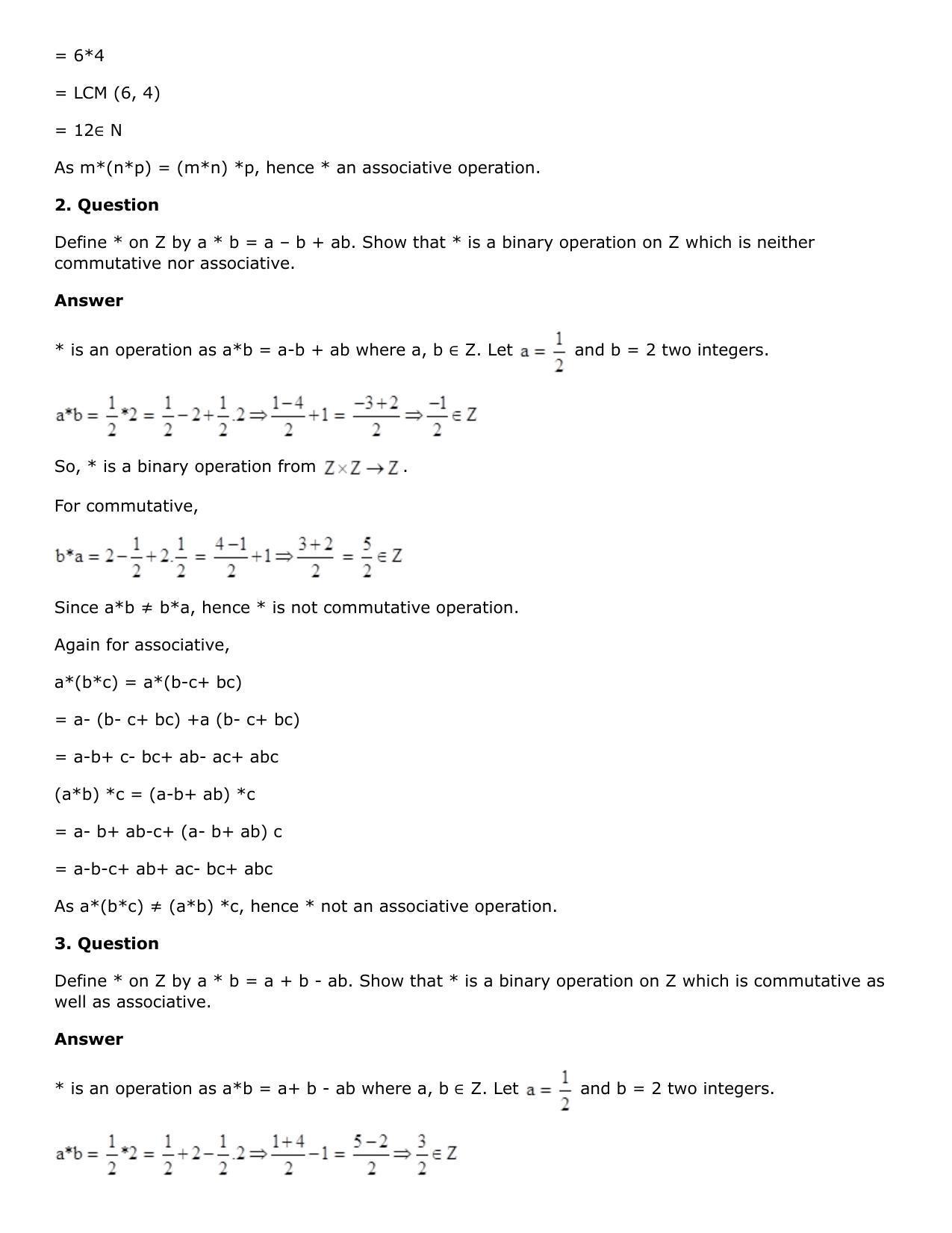 Chapter 3: Binary Operations Solutions: RS Aggarwal Class 12 Solutions  - Page 11