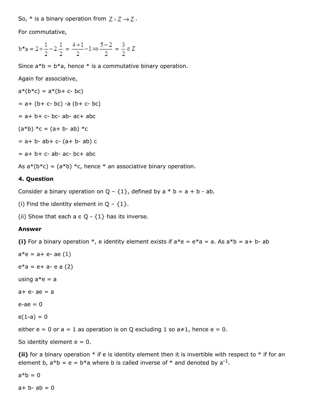 Chapter 3: Binary Operations Solutions: RS Aggarwal Class 12 Solutions  - Page 12
