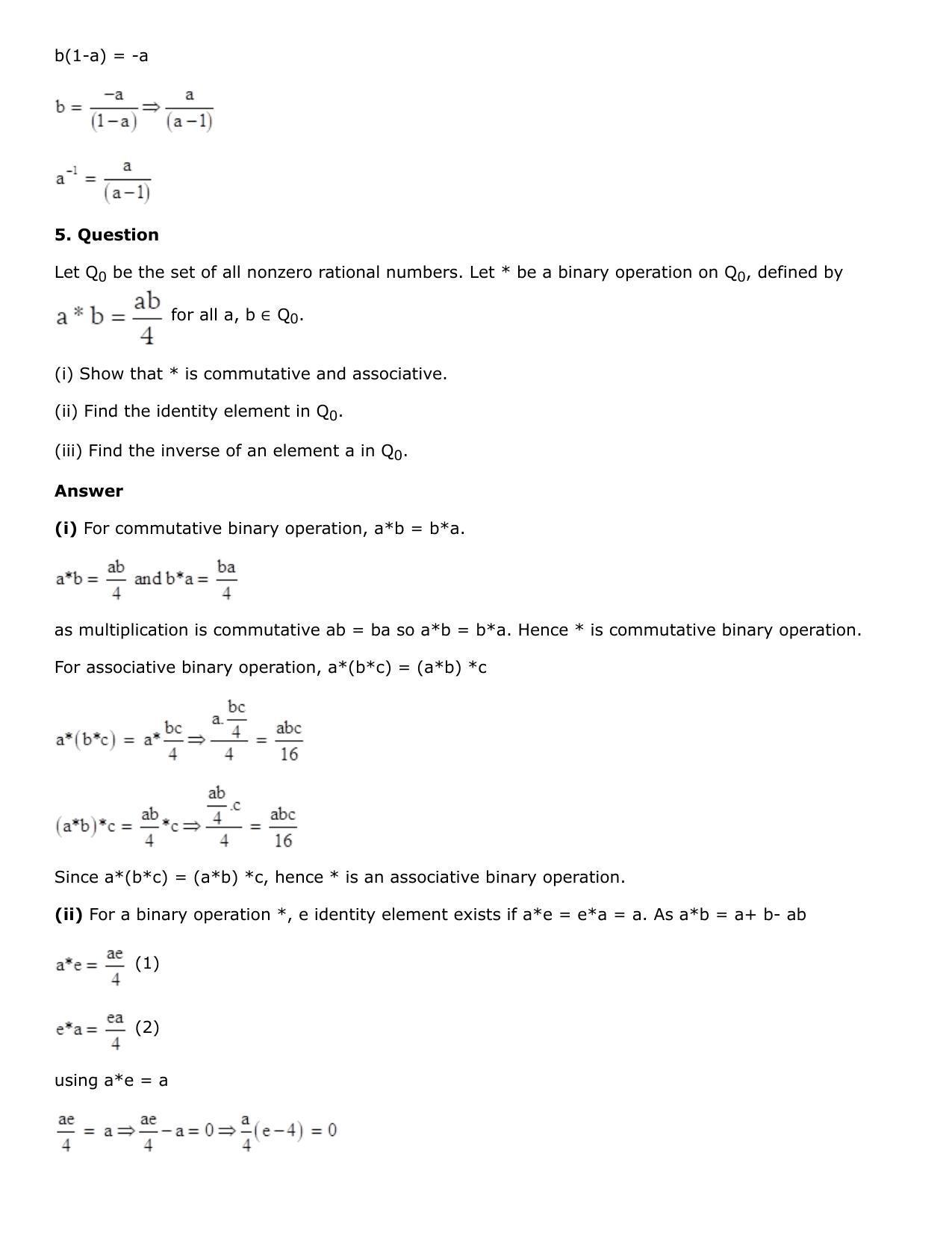Chapter 3: Binary Operations Solutions: RS Aggarwal Class 12 Solutions  - Page 13