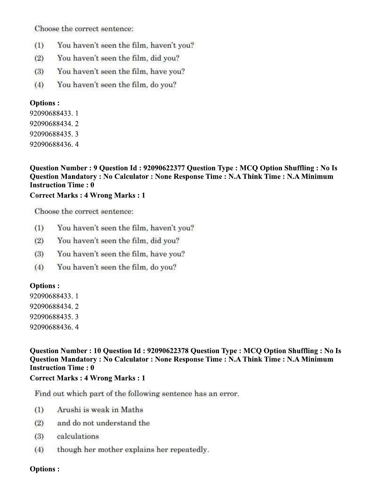 CUET PG 2023: SCQP01 – Agricultural Science Eng-Shift 2 (24-06-2023) Question Paper - Page 11