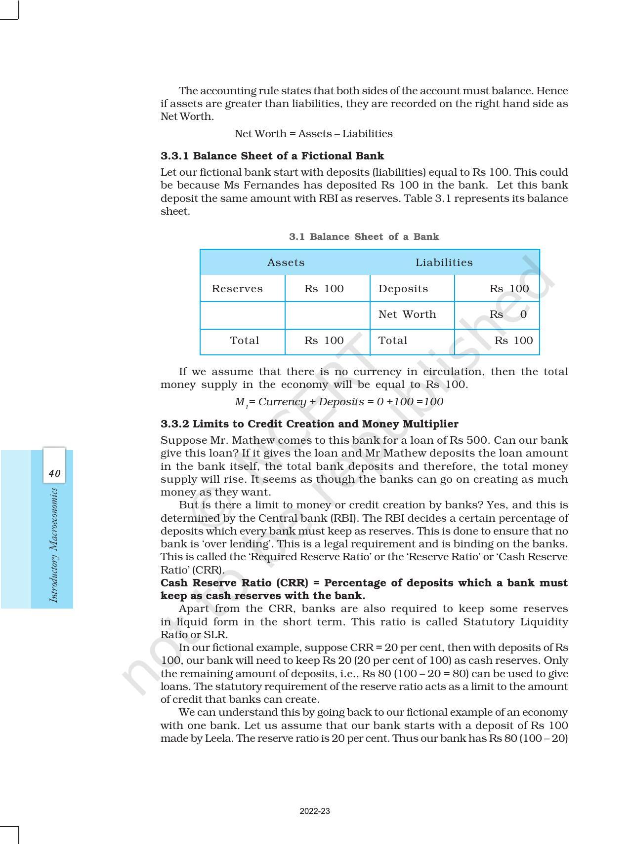NCERT Book for Class 12 Economics (Macroeconomics) Chapter 3 Money and Banking - Page 5